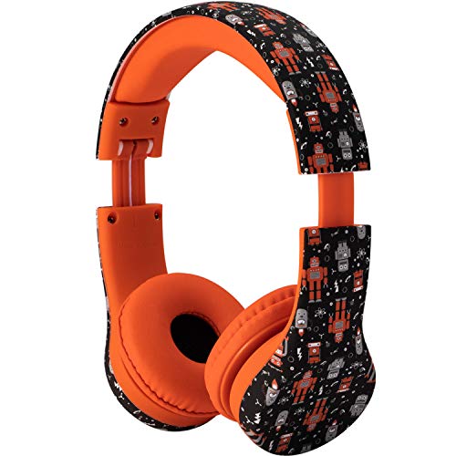Snug Play+ Kids Headphones – Volume Limited 93dB for Safe Listening – Foldable, Durable Headphones for Toddlers, Boys & Girls – Tangle-Free Cord – Ideal for Travel, School, Tablets - Robots - Image 2