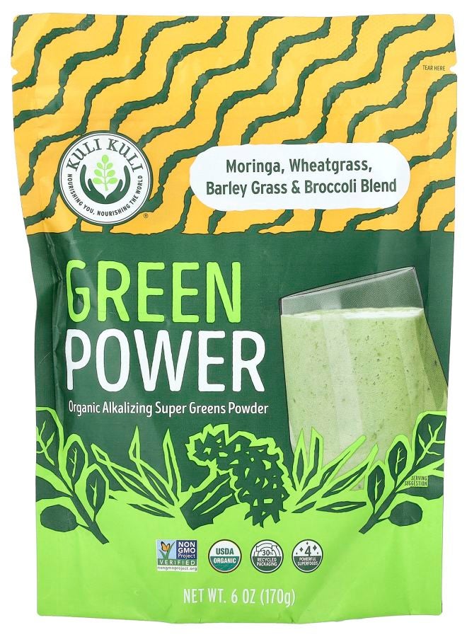 Kuli Kuli Green Power Organic Alkalizing Super Greens Powder 6 oz (170 g) - Image 1