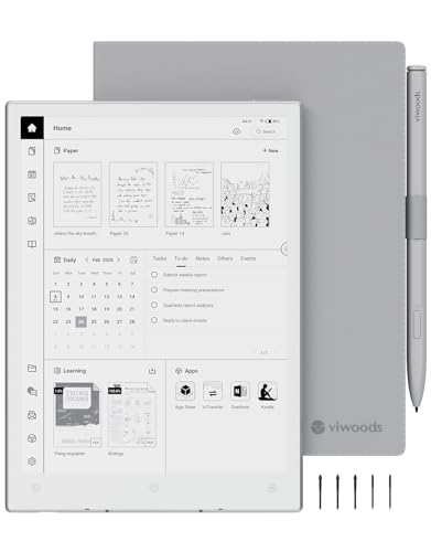 VIWOODS Upgraded Bundle with AiPaper Mini, 8.2’’ AI E Ink Tablet with Adjustable Light, 292PPI Electronic Notebook with Pen, Portable 230g, 128GB Storage Note Taking Device - Image 1