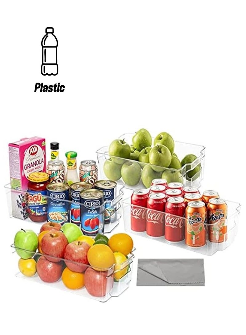 Green Tiger 4 PCS fridge organizers and storage XL & L, storage cabinet, kitchen organizers and storage, Pantry Kitchen, Pantry Organization and Storage Bins, kitchen cabinet organizer, organizer bin, napkin. - Image 1