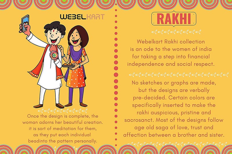 Webelkart |Premium Combo of Rakhi Gift for Brother and Bhabhi and Kids with Premium Rajasthani Art Work Key Holder,Rakshabandhan| Gifts for Bhai Sister Key Holder - Image 3