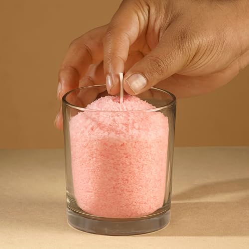 PROSPERRO LUMO by Parkash Candles Non Toxic Luxury Powder Candles - Refillable Sand Wax with 20 Wicks || 200 Gram || Candle Making || Home Decor (Rose OUDH) - Image 5