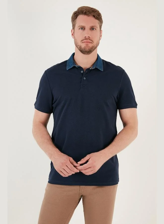 بوراتي تيشيرت بولو قطن % بقصة عادية بأزرار للرجال