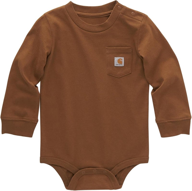 Carhartt Unisex Baby Long-sleeve Pocket Bodysuit T-Shirt - Image 1