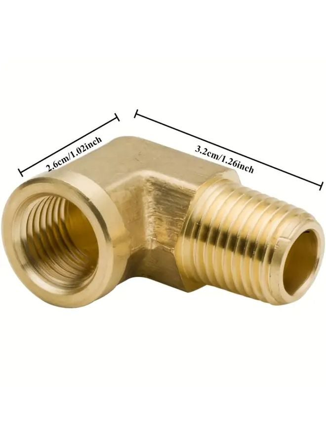 قطعتان 1 4 بوصة نحاسية وصلة زاوية 90 درجة NPT ذكر إلى أنثى تركيب الأنابيب - Image 3