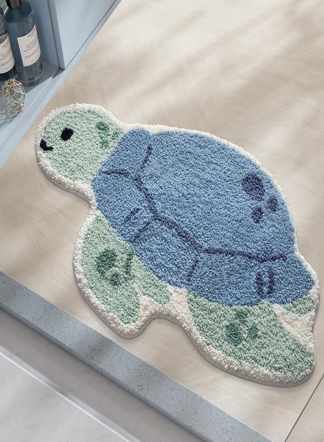 WREWING Ocean Animal Play Mat 20x33 Inch, Cute Animals Large Non Slip Super Soft Plush Area Rug for Kids Room Playroom Nursery Bedroom, Educational Washable Circular Floor Mat for Home Room Decorative - Image 1
