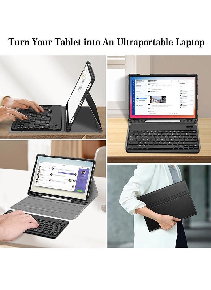 General - Samsung Galaxy Tab S9 Plus /S9FE Plus 12.4-inch 2023 Keyboard Case (SM-X610X616B) (SM-X810/X816B/X818U) with S Pen Holder Slim Stand Cover Bluetooth Wireless Keyboard - Image 1