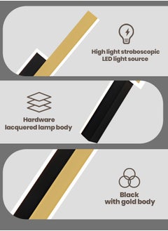 YATAI LIGHTING Wall Light Long Strip Wall Sconce, Iron LED Wall Lantern Indoor Wall Light Home Wall Luminaire Simple Wall Mounted Light Lamp for Living Room Bedroom Home Bedside Decor Lamp (Gold-Black, 80CM)  - Image 4