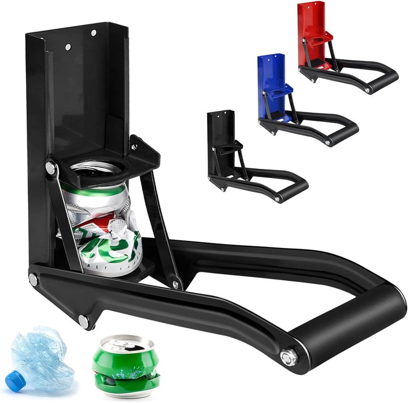 GYE 16 oz Metal Aluminum Can Crusher, Wall Mounted Heavy Duty Smasher for Aluminum Seltzer, Soda, Beer Cans And Bottles for Recycling, Gadgets for Home (Black) - Image 1