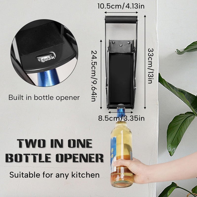 GYE 16 oz Metal Aluminum Can Crusher, Wall Mounted Heavy Duty Smasher for Aluminum Seltzer, Soda, Beer Cans And Bottles for Recycling, Gadgets for Home (Black) - Image 3