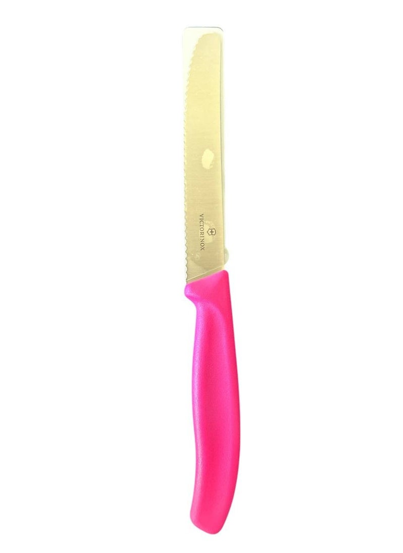 Victorinox - Victorinox Küchenmesser 11cm Swiss Classic (Extra scharfer Wellenschliff, Ergonomischer Griff, Spülmaschinengeeignet) pink - Image 1