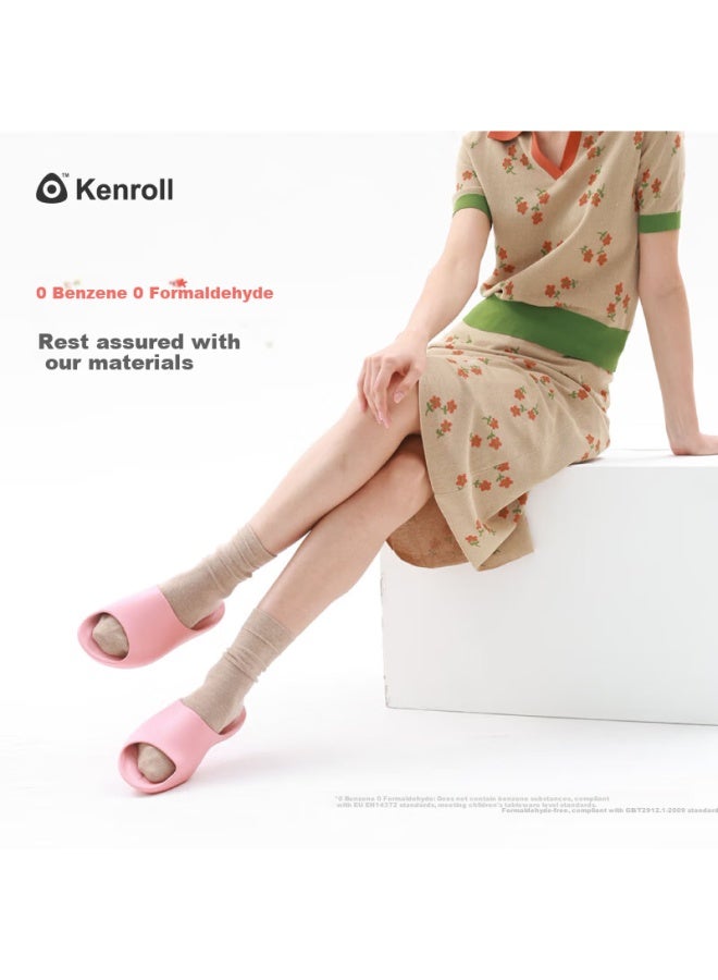 Kenroll Uni Home Bathroom Anti-slip Slippers Comfortable Foot Feeling Resilient Soft Slippers, Lilac Purple, Size 37-38 - Image 3