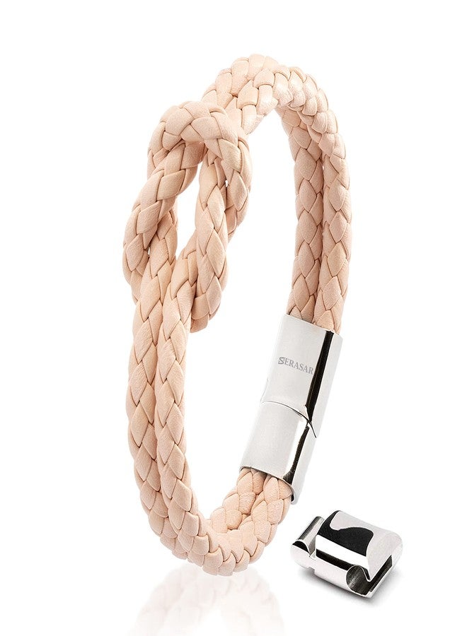 SERASAR 18cm Pink Leather Bracelet for Women with Gift Box - Bracelets Jewellery Woman Womens Friendship Gifts Presents Mother Sister Daughter Wife - Image 1