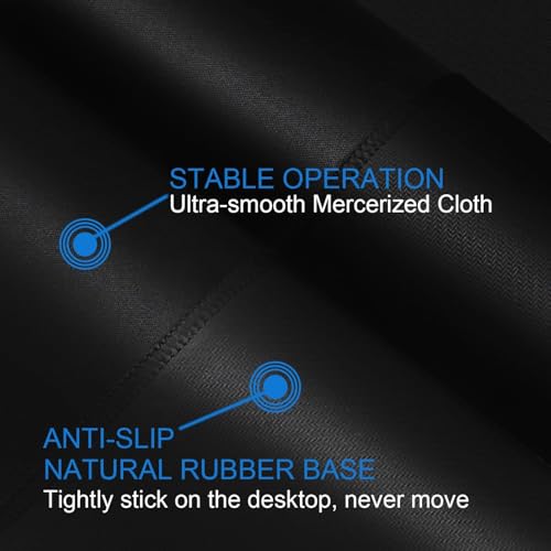 Naukay Mouse pad, Gaming Mouse pad Durable Stitched Edge, Premium-Textured Water Resist Mousepad, Non-Slip Rubber Base Mouse Pads for Computers, Laptop, Gaming, Home, Office, 11.8 x 9.9 in, Black - Image 5