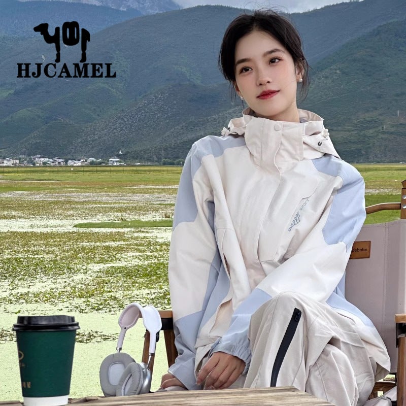 Camel Hjcamel Outdoor Jacket Women'S Three-In-One Small Jacket Windproof And Waterproof Mountaineering Suit For - Image 2