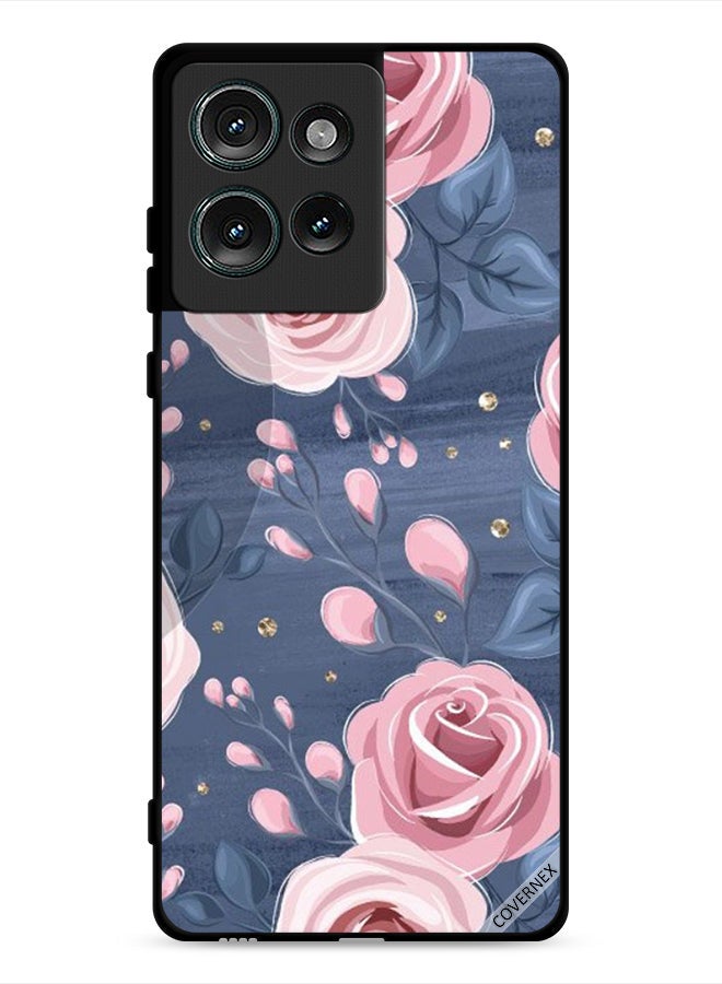 Covernex Motorola Edge 50 Protective Case Cover Roses & Leaves Pattern - Image 1