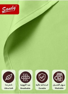 Sandy Sandy Premium Hotel Quality Fitted Sheet and Pillow Cases, Bed Sheet 3 Pieces Set, Soft & Breathable and Cooling, King Size 200 x 200 cm, Green Apple  - Image 5