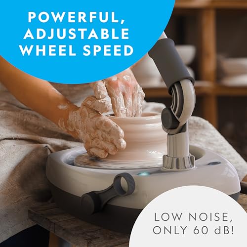 Blue Marble NATIONAL GEOGRAPHIC Hobby Pottery Wheel Kit - 8" Variable Speed Pottery Wheel for Adults & Teens with Innovative Arm Tool, 3 Lb Air Dry Clay & Art Supplies, Crafts for Adults, Craft Kits for Teenagers - Image 4