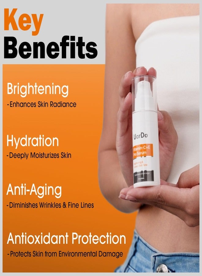 Uardo Vitamin-C+E Pro Serum 1 Fl Oz/ 30 ml - usn101 | Anti-Aging | Helps w/Wrinkles, Dark Spots & Fine Lines | Improve Skin Texture & Evens Out Tone | For Women and Men - Image 3