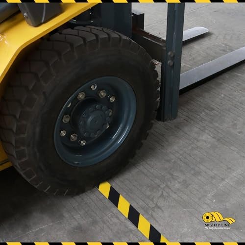 Mighty Line Solid Floor Marking Tape for Safety, Caution, Warning, Heavy-Duty, Peel and Stick Adhesive, Beveled Edge Design, Industrial Quality, 6 inch, 100' Roll, Yellow - Image 5