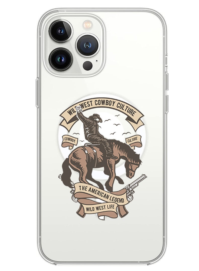 Theodor Magnetic Case for iPhone 14 Pro Max 6.7-inch Compatible with MagSafe Wireless Charging, Shockproof Phone Bumper Cover Wild west cowboy copy - Image 1