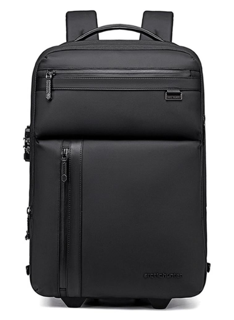 أركتيك هانتر LG00860 حقيبة ظهر اركتيك هانتر ذات العجلات رفيق سفر متعدد الاستخدامات ومتين، تتميز بمقبض قابل للسحب، وعجلات دوارة سلسة، وحجرات متعددة للكمبيوتر المحمول وأغراضك الأساسية. مثالية لرحلات العمل والتنقلات اليومية.-اسود - Image 1