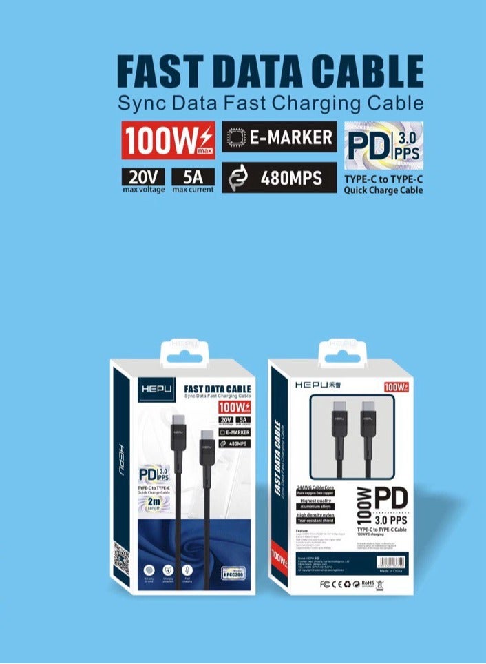هيبو كابل شحن سريع HEPU بطول 2 متر - Image 2