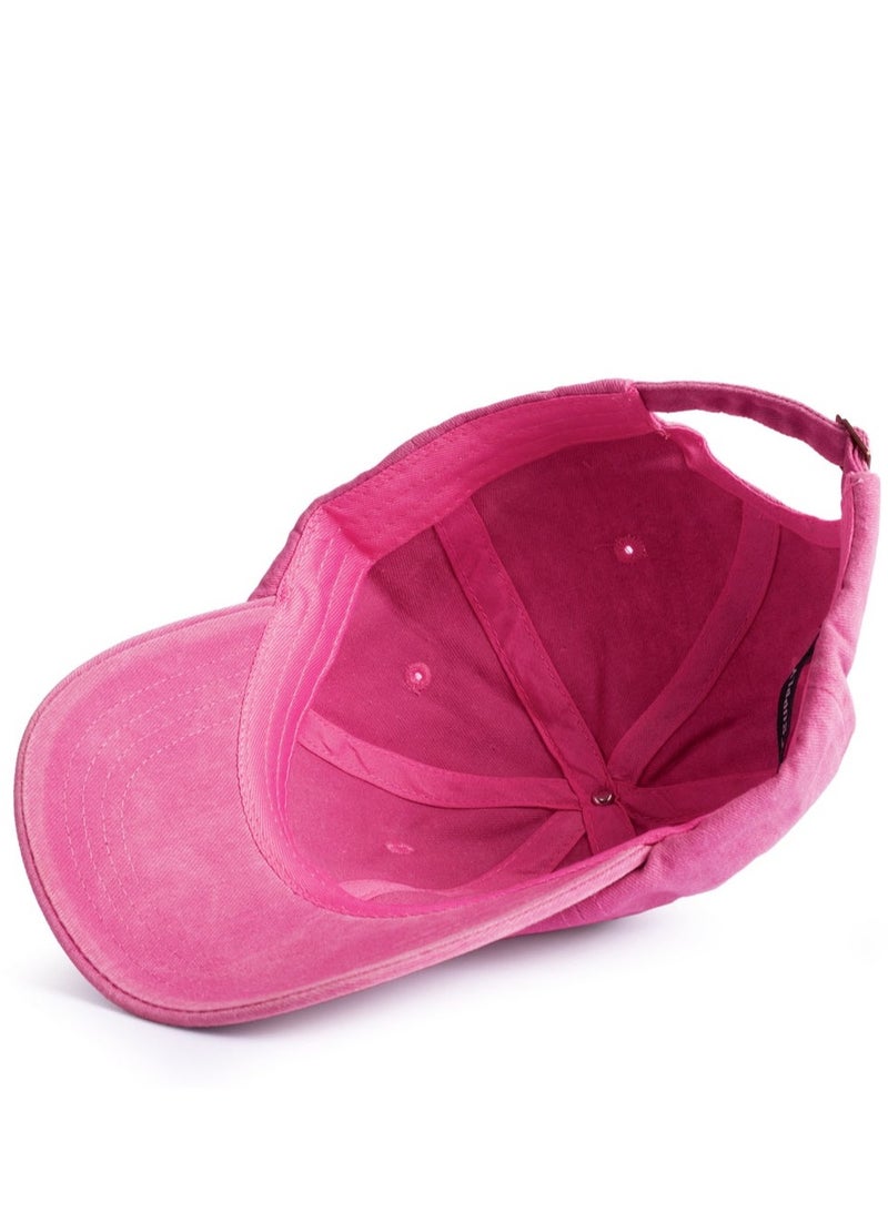ايه ار سابلاي Ar Washed Cap من Arij Bags | كاب كاجوال للجنسين، قطن مغسول بملمس ناعم، قابل للتهوية، خفيف، حزام قابل للتعديل للاستخدام اليومي (فوشيا) - Image 2