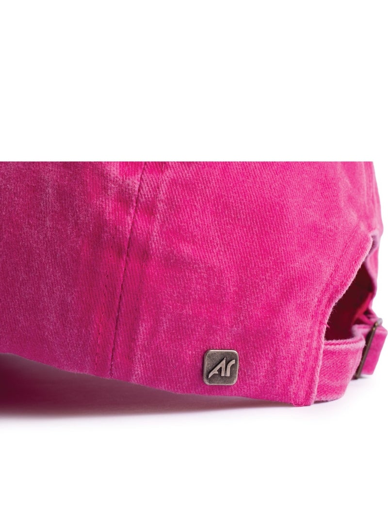 ايه ار سابلاي Ar Washed Cap من Arij Bags | كاب كاجوال للجنسين، قطن مغسول بملمس ناعم، قابل للتهوية، خفيف، حزام قابل للتعديل للاستخدام اليومي (فوشيا) - Image 3