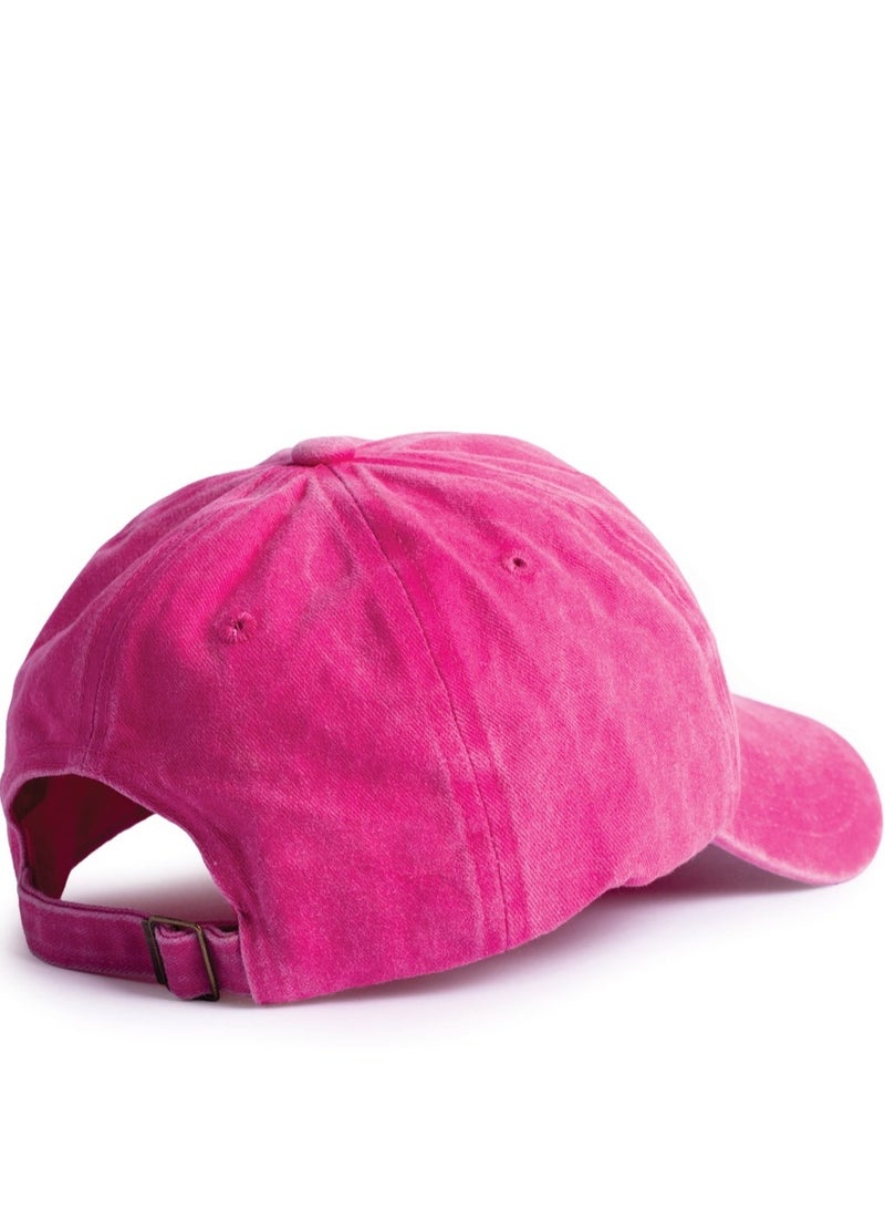 ايه ار سابلاي Ar Washed Cap من Arij Bags | كاب كاجوال للجنسين، قطن مغسول بملمس ناعم، قابل للتهوية، خفيف، حزام قابل للتعديل للاستخدام اليومي (فوشيا) - Image 4
