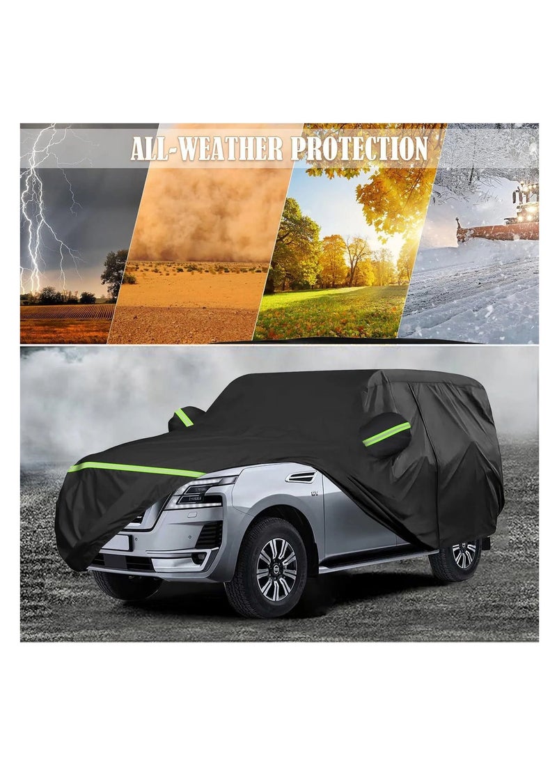 Zipporah All Weather Protection Car Cover for Nissan Patrol 2004-2025, 6 Layers Waterproof Coating with Reflectors, Soft Interior Lint Layer, Security Lock, Straps, Clips and Zipper - Image 5
