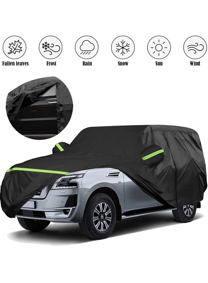 Zipporah All Weather Protection Car Cover for Nissan Patrol 2004-2025, 6 Layers Waterproof Coating with Reflectors, Soft Interior Lint Layer, Security Lock, Straps, Clips and Zipper - Image 2