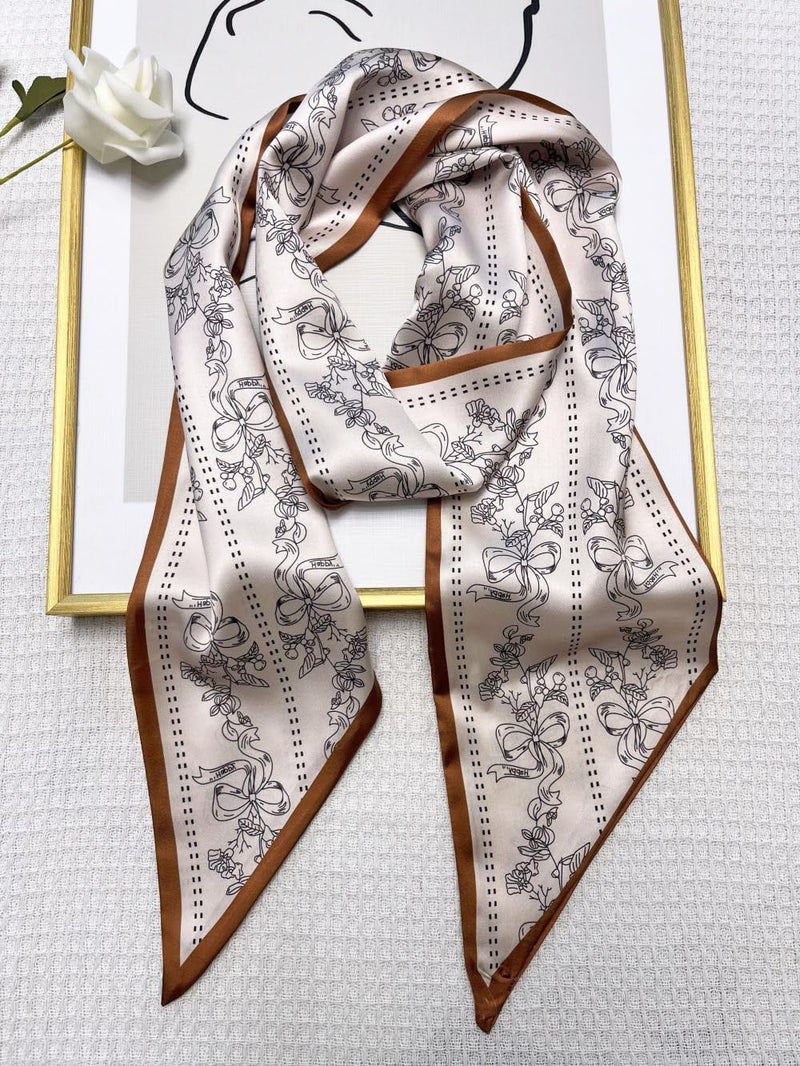 Julunar Hair Scarf for Women Silky Long Neck Head Scarves Purse Bag Scarfs for Handbag Satin Headscarf - Image 3