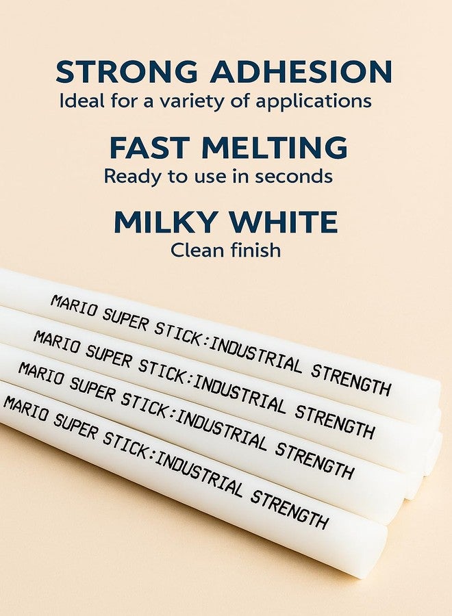 Mario Milky White Hot Melt Glue Sticks 220mm x 11mm (Pack of 10)| Multipurpose Heavy Duty Strong Adhesive Glue Sticks for Craft, DIY, Repair, Decoration & Home Use | White Glue - Image 3