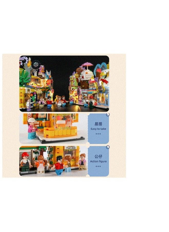SUNDAY City Pineapple Shop Street View Building Set – SUNDAY BLOCK Series – 303 PCS DIY Construction Bricks Kit – Fun Educational Toy for Kids Age 6+  - Image 2