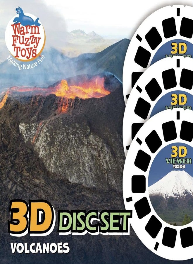 WARM FUZZY Toys Volcano Viewfinder Reels - 3D Natural Disasters 6 Slides with 21 HD Images, Retro Educational Refill Discs for Kids & Adults, Classic STEM Learning Toy Accessory - Image 3