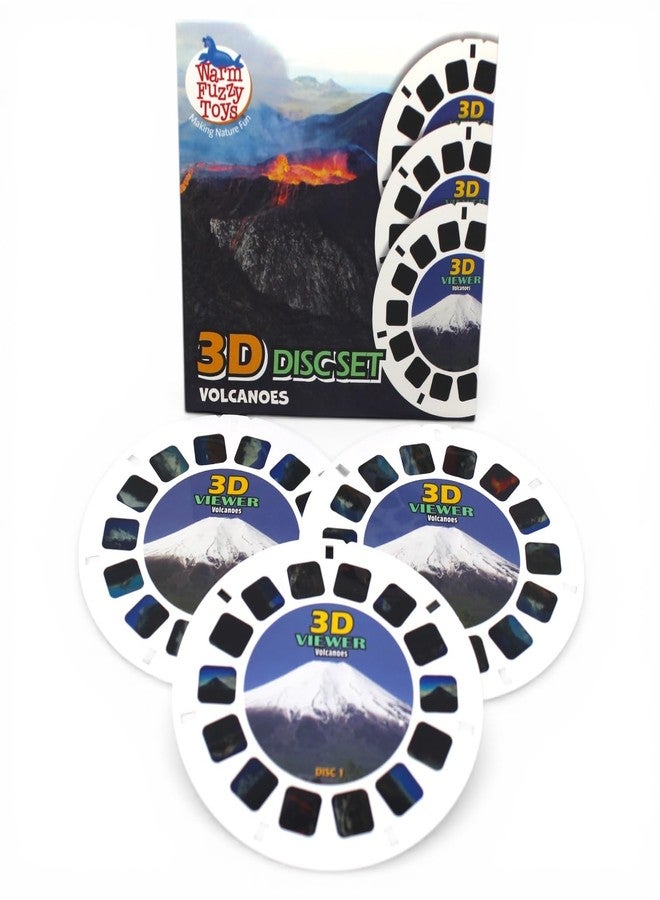 WARM FUZZY Toys Volcano Viewfinder Reels - 3D Natural Disasters 6 Slides with 21 HD Images, Retro Educational Refill Discs for Kids & Adults, Classic STEM Learning Toy Accessory - Image 1