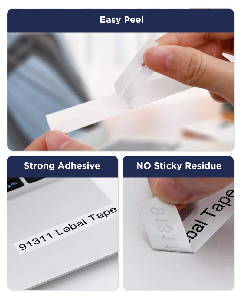 JOJOME 6-Pack 91331 Plastic White Label Tape Replacement for Dymo Letratag Refills 12mm x 4m 1/2 Inch x 13 Feet Work with DYMO LetraTag LT-100H LT-100T QX50 Label Makers - Image 4