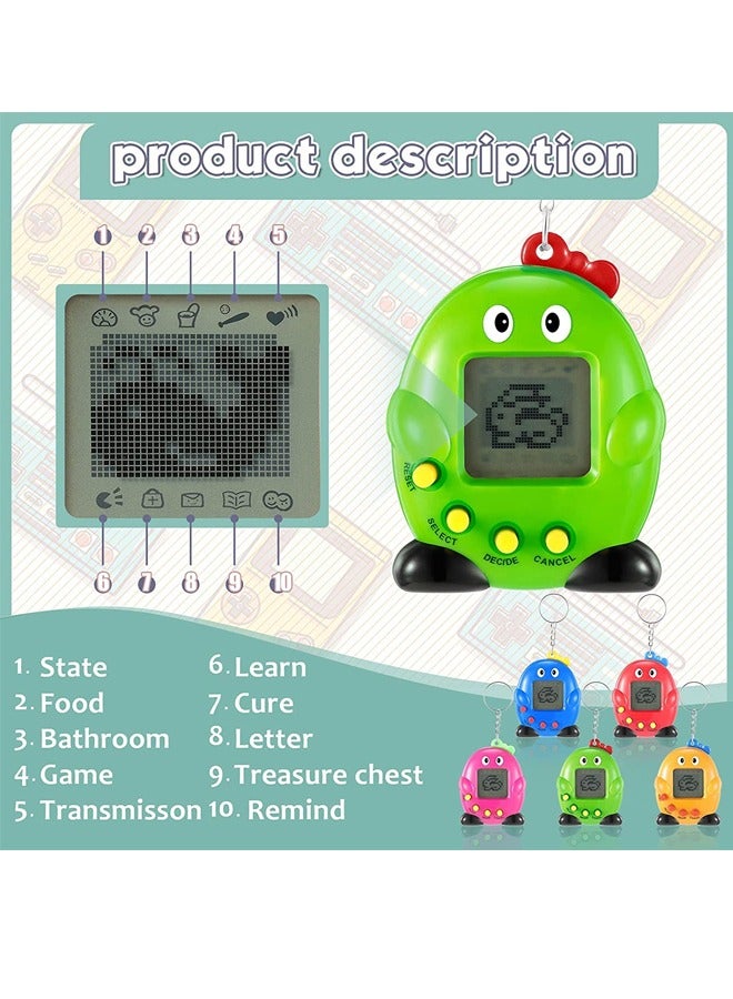 Excefore Virtual Electronic Digital Pet Keychain, 5 Pieces Game Digital Game Keychain Nostalgic Virtual Digital Pet Retro Handheld Electronic Game Machine with Keychain for Boys Girls - Image 2