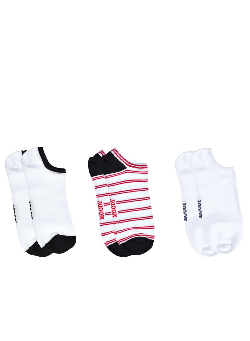 مودي سوكس جوارب Moody's النسائية فائقة الانخفاض MW-4303-P3 من القطن الناعم للكاحل (عبوة من 3 قطع، ألوان متنوعة)  36-40 (EU). - Image 1