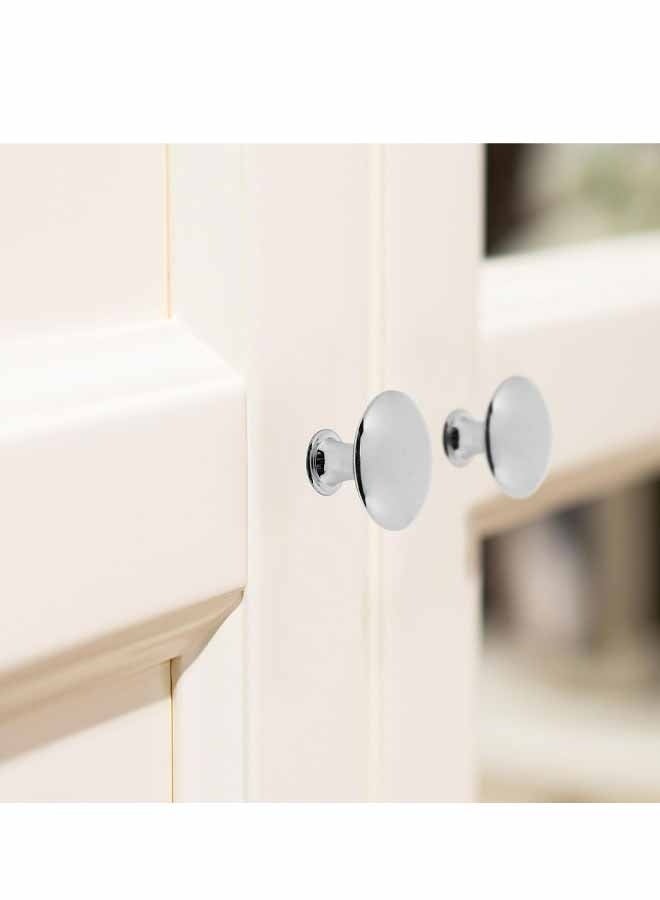 4Pack Polished Chrome Cabinet Knobs Round Kitchen Cabinet Door Knobs Drawer Knobs Round Drawer Handles for Bathroom Closet Dresser - Image 2