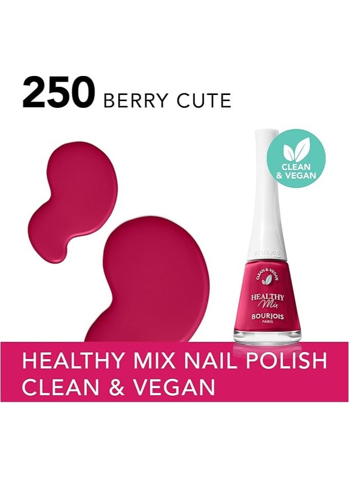 BOURJOIS PARIS Bourjois Healthy Mix Vegan Nail Polish 250–Berry Cute 9ml - Image 1