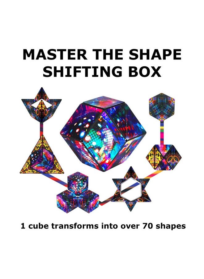 شاشيبو صندوق SHASHIBO Jumbie لتغيير الأشكال - مكعب مغناطيسي STEM يتحول إلى أكثر من 70 شكلاً، حمل تطبيق Fun in Motion Toys للجوال (Disco Plaid) - Image 4