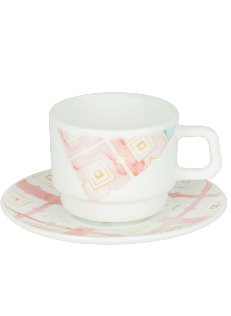 Opalware Cup & Saucer 12Pcs White Tea Cup Set DC2250