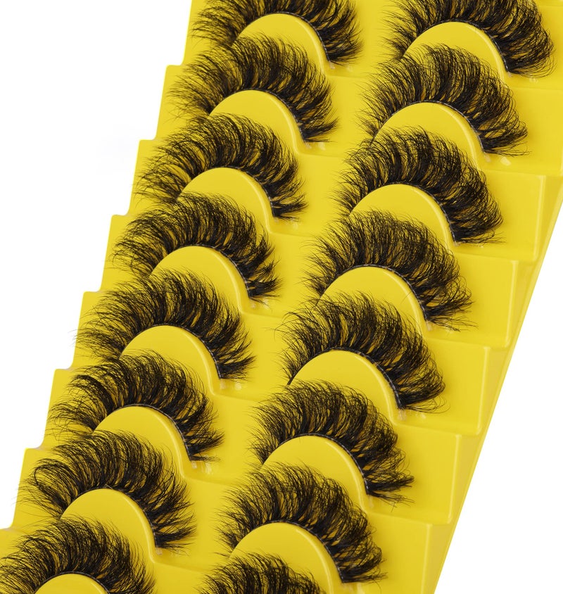 zanlufly Russian Strip Lashes D Curl Fluffy Wispy False Eyelashes Natural Look Faux Mink Lashes Like Eyelash Extension Fluffy zanlufly Transparent Band Cat Eye Fake Eyelashes Pack - Image 4