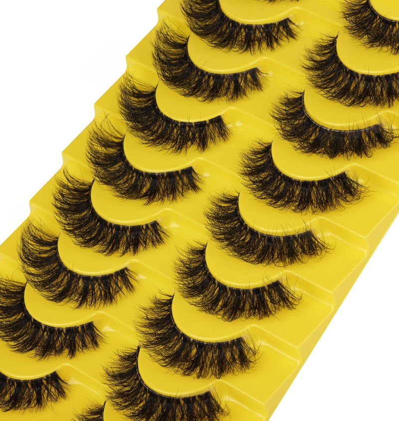 zanlufly Russian Strip Lashes D Curl Fluffy Wispy False Eyelashes Natural Look Faux Mink Lashes Like Eyelash Extension Fluffy zanlufly Transparent Band Cat Eye Fake Eyelashes Pack - Image 3