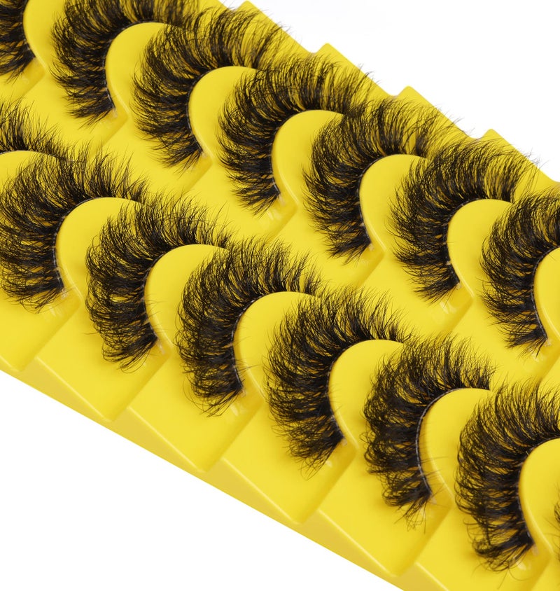 zanlufly Russian Strip Lashes D Curl Fluffy Wispy False Eyelashes Natural Look Faux Mink Lashes Like Eyelash Extension Fluffy zanlufly Transparent Band Cat Eye Fake Eyelashes Pack - Image 5