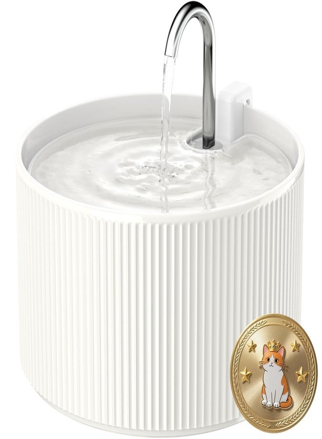 Kenepet Ceramic Cat Water Fountain, 2.2L/74oz Automatic Pet Water Fountain, Cat Dispenser Ideal for Cats, Dogs and Multiple Pets - Image 1
