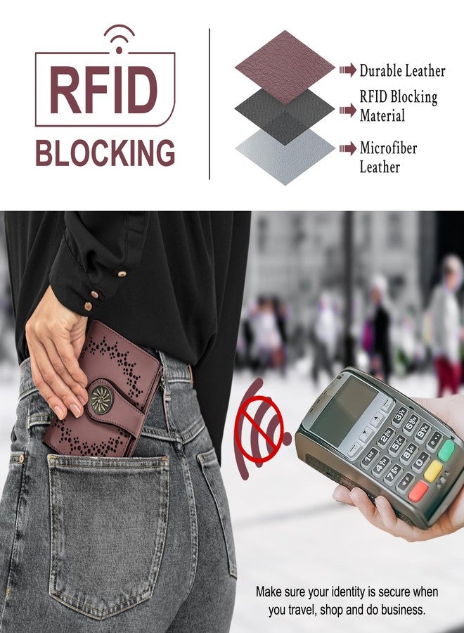 Tipmile محفظة صغيرة من تيبميل للنساء، ثنائية الطي، مزودة بحماية من تقنية RFID، وحامل بطاقات، وجيب بسحاب للعملات المعدنية. - Image 3