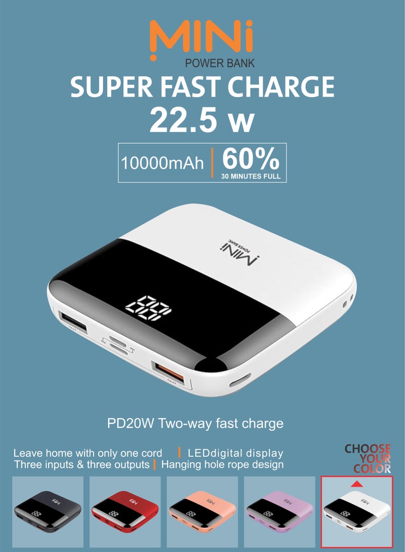 Mini Portable power Bank-10000MAH / White - Image 1